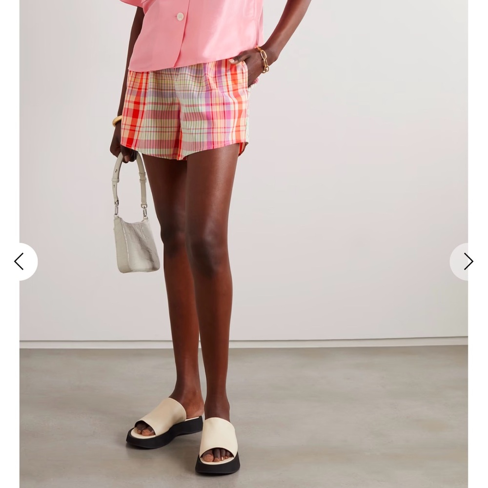 Oroton Checked Plaid Multicolor 100% Cotton Women's Boxer Shorts XS - Picture 9 of 10